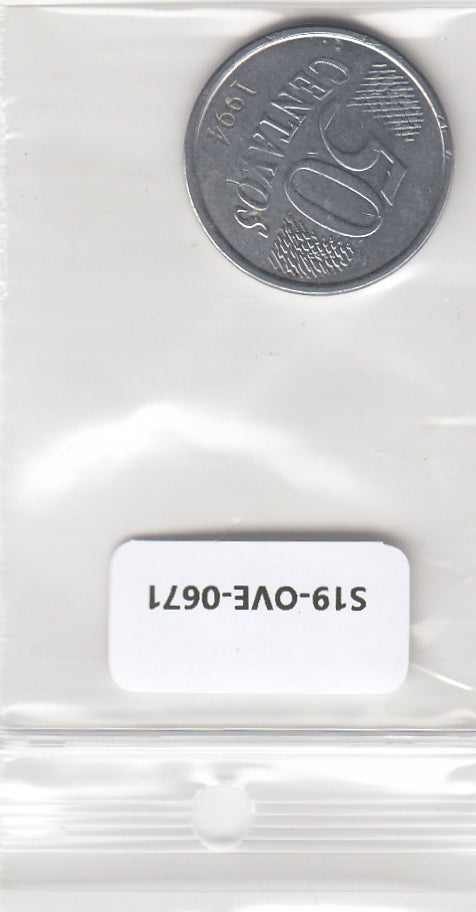 S19-OVE-0671 Brazil 50 Centavos 1994  KM635 VF