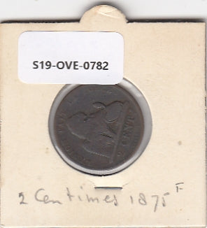 S19-OVE-0782 Belgium 2 centimes 1875  KM35.1 FI Waals