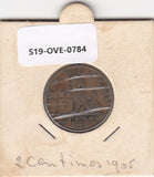 S19-OVE-0784 België 2 centiem 1905 KM35.1 ZW Waals