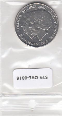 S19-OVE-0816 Netherlands 2 1/2 gulden 1980   KM201 XF/UNC