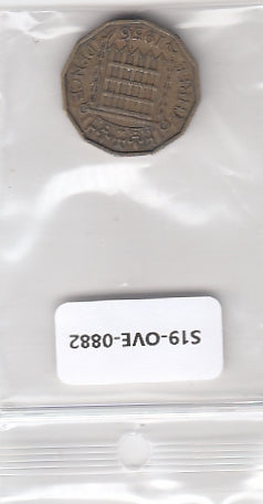 S19-OVE-0882 UK 3 Pence 1956   KM900 VF