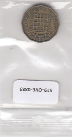 S19-OVE-0883 UK 3 Pence 1956   KM900 VF