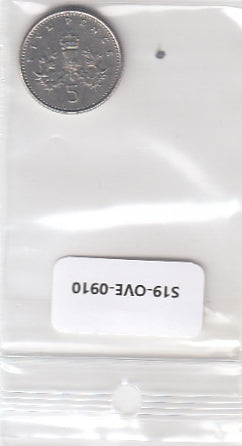 S19-OVE-0910 UK 5 Pence 1990   KM937 VF