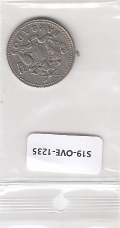 S19-OVE-1235 Barbados 25 Cents 1973  KM13 XF