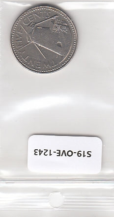 S19-OVE-1243 Barbados 25 Cents 1980  KM13 VF
