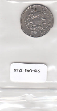 S19-OVE-1246 Barbados 25 Cents 1981  KM13 VF
