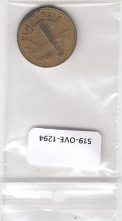 S19-OVE-1294 Barbados 5 Cents 1979  KM11 VF