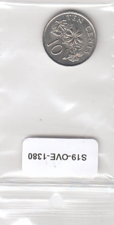 S19-OVE-1380 Singapore 10 Cent 1989  KM51 XF