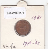 S19-OVE-1472 Singapore 1 Cent 1981  KM1a VF/XF