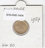 S19-OVE-1474 Singapore 5 Cents 1987 KM50 UNC
