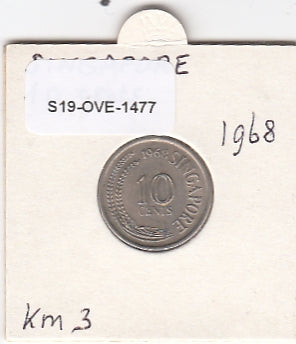 S19-OVE-1477 Singapore 10 Cent 1968 KM3 ZS