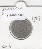 S19-OVE-1484 Singapore 20 Cents 1967  KM4 VF+