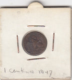 S19-OVE-1516 België 1 Centimes 1847 Waals KM1.1 FI/ZF