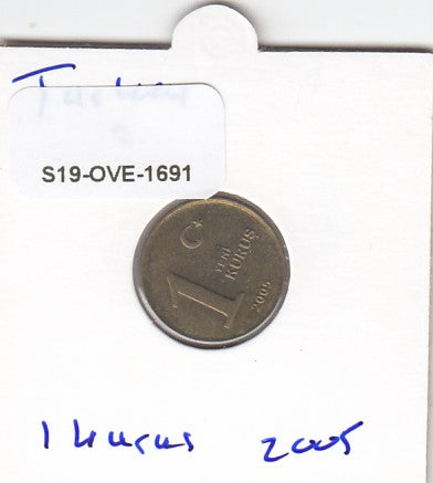 S19-OVE-1691 Turkey 1 Yeni Kurus 2005  KM1194 AU