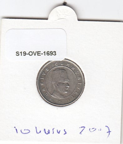 S19-OVE-1693 Turkey 10 Yeni Kurus 2007  KM1166 UNC