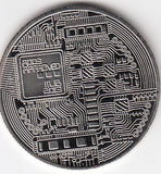 S19-PEN-0168 Token Bitcoin Gekleurd Zilver      Cryptocurrency