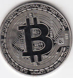 S19-PEN-0168 Token Bitcoin Gekleurd Zilver      Cryptocurrency