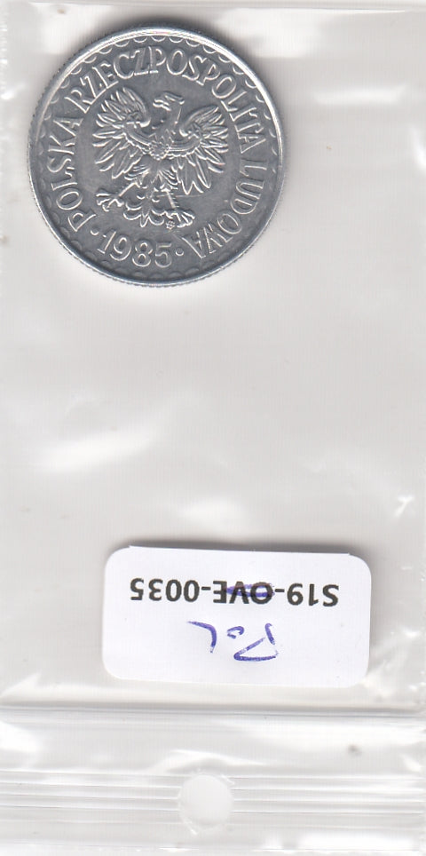 S19-POL-0035-M08 Poland 1 zloty 1985  Y# 49.1 UNC