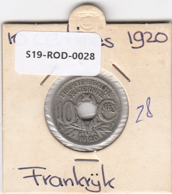 S19-ROD-0028 France 10 centimes 1920  KM843