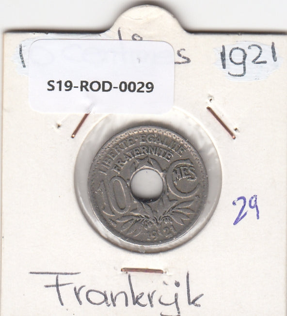S19-ROD-0029 Frankrijk 10 centiem 1921 KM866a