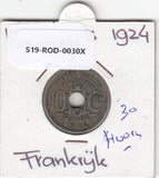 S19-ROD-0030X Frankrijk 10 centiemen 1924 hoorn des overvloeds KM866a