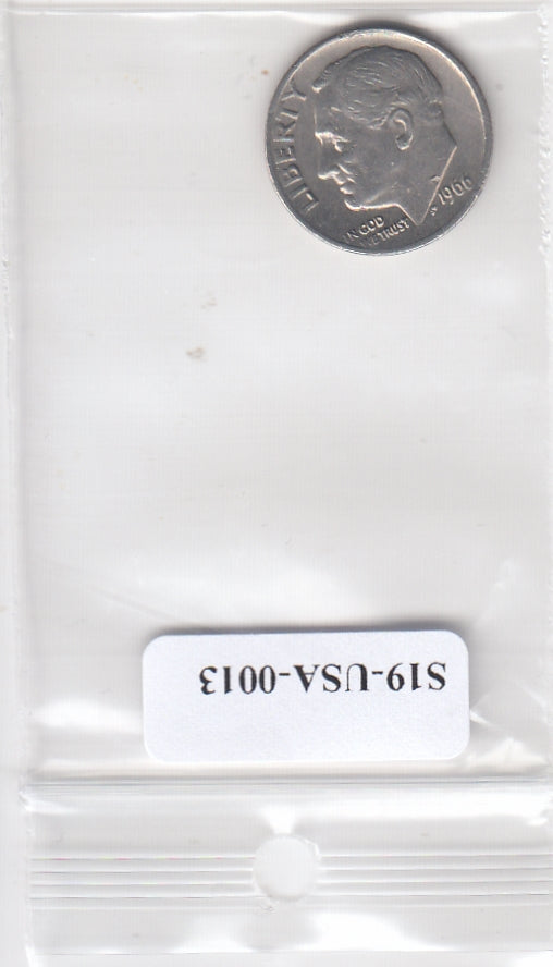 S19-USA-0013 Verenigde Staten 1 dime 1966  KM# 195a VF Roosevelt Dime