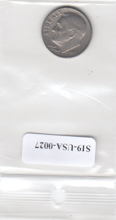 S19-USA-0027 Verenigde Staten 1 dime 1967  KM# 195a VF Roosevelt Dime