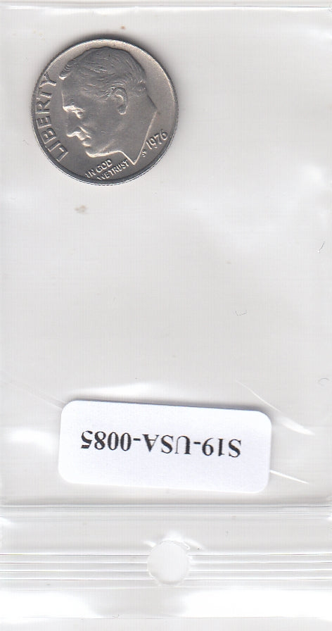 S19-USA-0085 Verenigde Staten 1 dime 1976  KM# 195a VF Roosevelt Dime