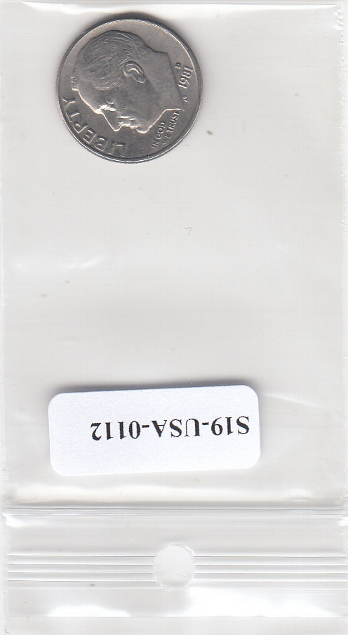 S19-USA-0112 Verenigde Staten 1 dime 1981 D KM# 195a XF Roosevelt Dime