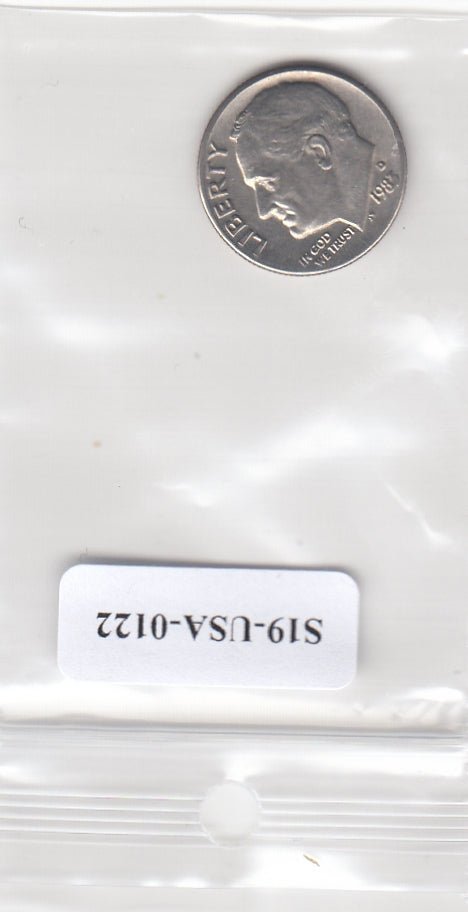 S19-USA-0122 Verenigde Staten 1 dime 1983 D KM# 195a XF Roosevelt Dime