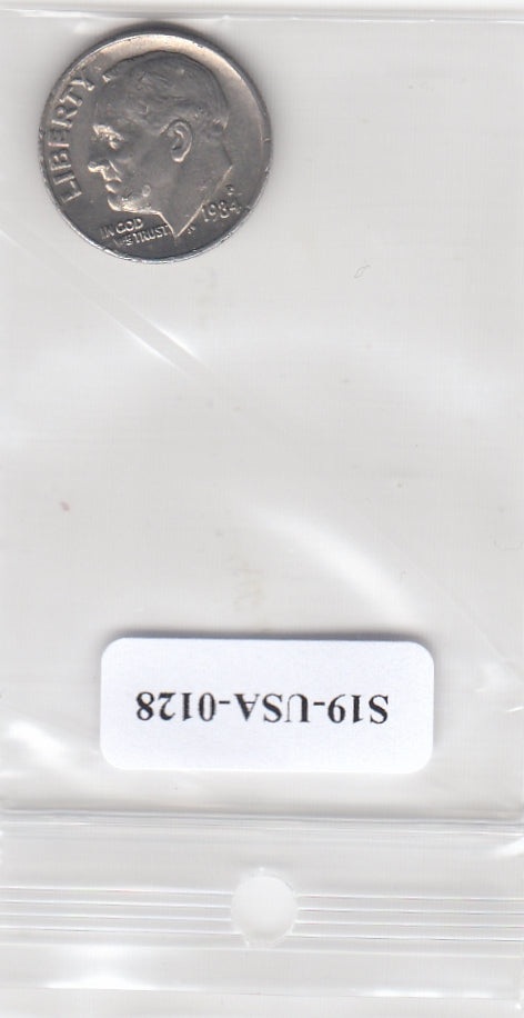 S19-USA-0128 Verenigde Staten 1 dime 1984 D KM# 195a VF Roosevelt Dime