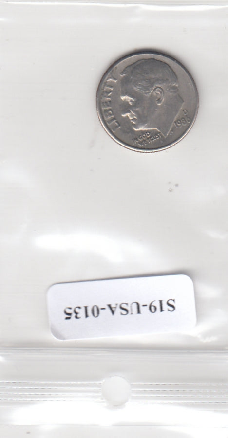S19-USA-0135 Verenigde Staten 1 dime 1985 D KM# 195a VF Roosevelt Dime