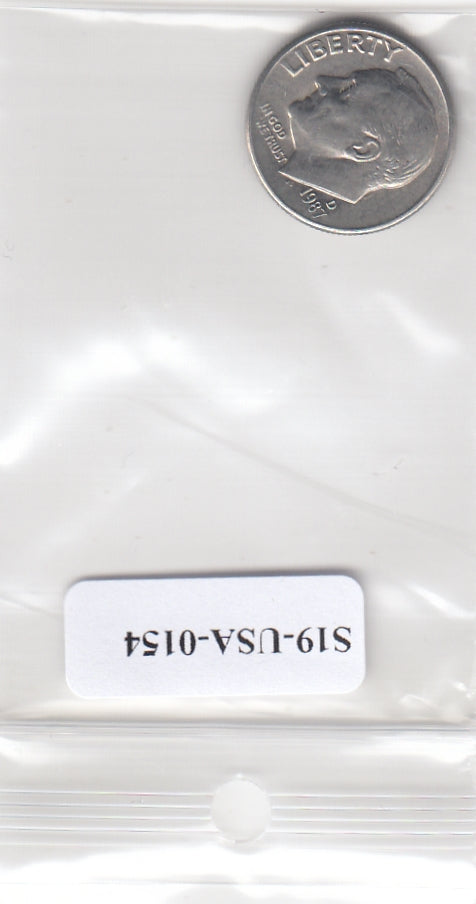 S19-USA-0154 Verenigde Staten 1 dime 1987 D KM# 195a VF Roosevelt Dime