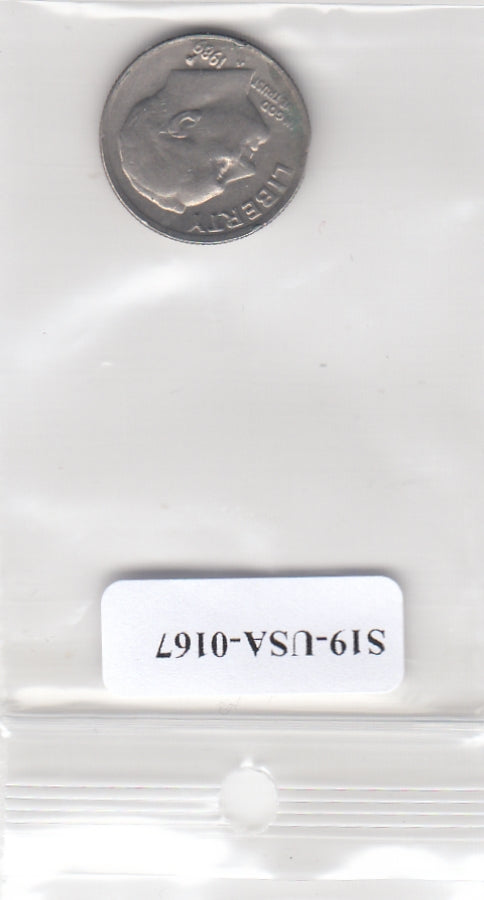 S19-USA-0167 United States 1 dime 1989 P KM# 195a VF Roosevelt Dime