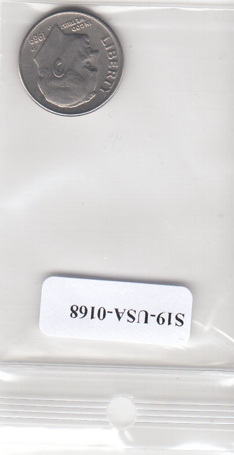 S19-USA-0168 United States 1 dime 1989 P KM# 195a VF Roosevelt Dime