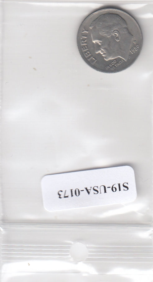 S19-USA-0173 Verenigde Staten 1 dime 1989 P KM# 195a VF Roosevelt Dime