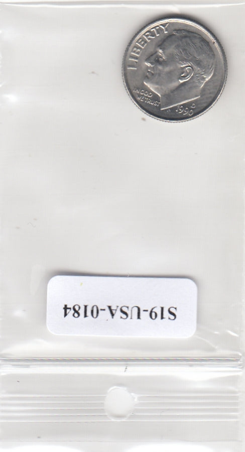 S19-USA-0184 Verenigde Staten 1 dime 1990 D KM# 195a XF Roosevelt Dime