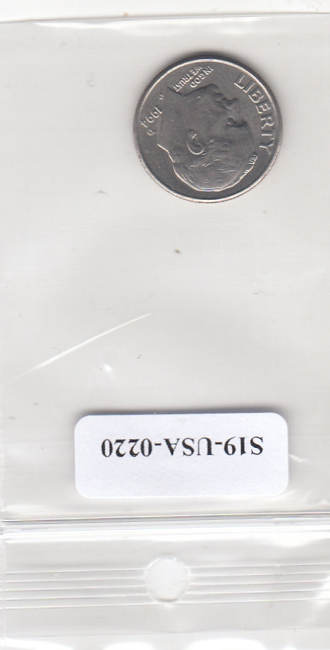 S19-USA-0220 Verenigde Staten 1 dime 1994 D KM# 195a XF Roosevelt Dime
