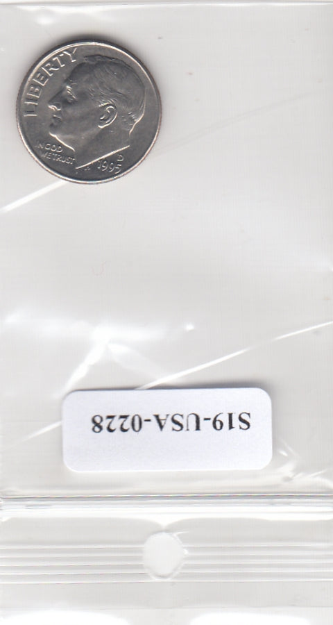 S19-USA-0228 Verenigde Staten 1 dime 1995 D KM# 195a UNC Roosevelt Dime