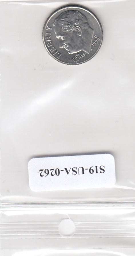 S19-USA-0262 Verenigde Staten 1 dime 1998 D KM# 195a UNC  Roosevelt Dime