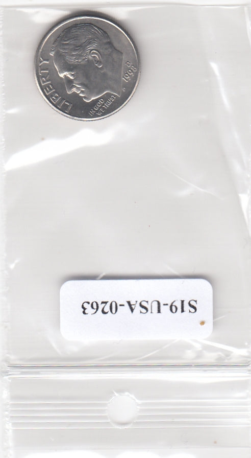S19-USA-0263 Verenigde Staten 1 dime 1998 D KM# 195a UNC  Roosevelt Dime