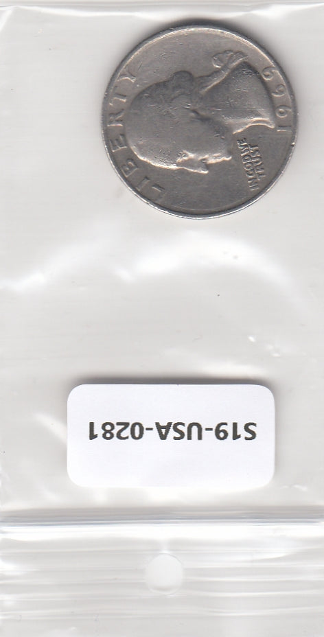 S19-USA-0281 Verenigde Staten ¼ dollar 1969  KM# 164a VF Washington Quarter