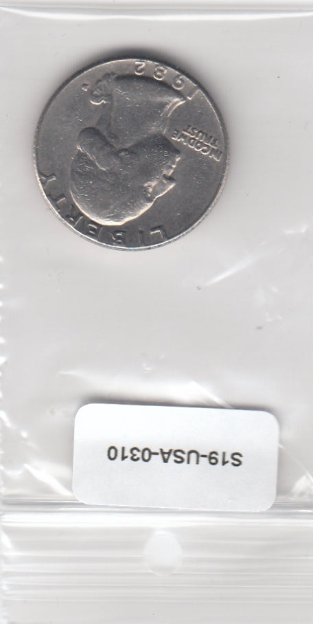 S19-USA-0310 Verenigde Staten 1/4 dollar 1982 D KM# 164a VF Washington Quarter