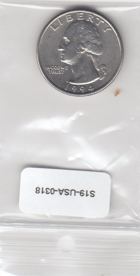 S19-USA-0318 Verenigde Staten 1/4 dollar 1994 D KM# 164a VF Washington Quarter