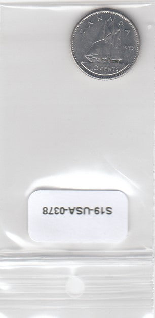 S19-USA-0378 Canada 10 Cents 1973   KM73 VF