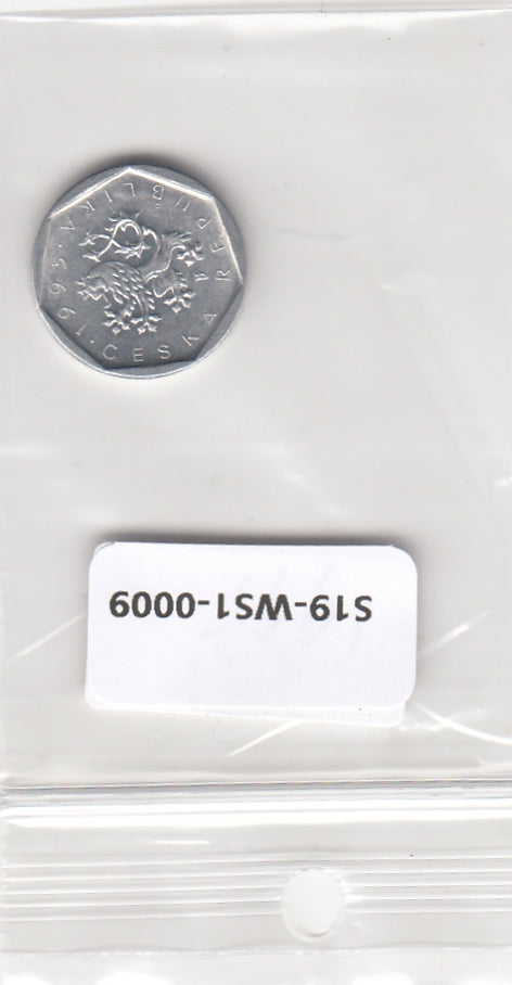 S19-WS1-0009-M01 CZech replublic 20 haleru XF 1995 KM2.1   Czech Mint