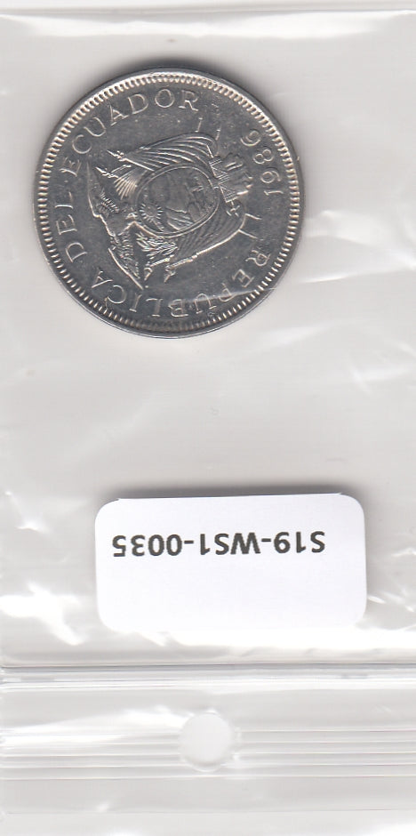 S19-WS1-0035-M07 Ecuador 1 sucre UNC 1986 KM85