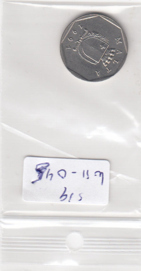 S19-WS1-0045-M05 Malta 5 cent XF 1991 KM95
