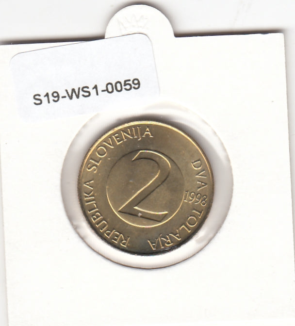 S19-WS1-0059-M10 Slovenia 2 Tolara UNC 1998 KM5