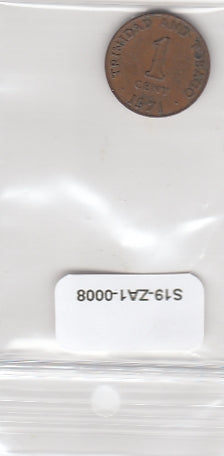 S19-ZA1-0008 Trinidad en Tobago 1 cent 1971  KM# 1 VF